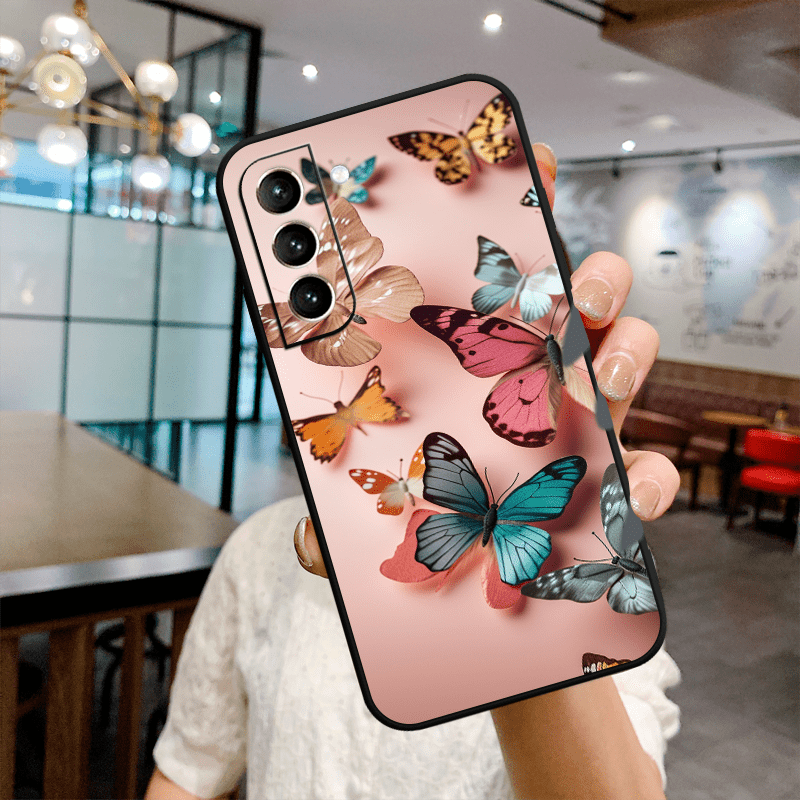 Butterfly Pattern Soft Matte Tpu Case for Samsung Galaxy Series - Shockproof & Scratch-Resistant Cover, Compatible with S10/S20/S21/S22/S23/S24, Note 10/20, A & More