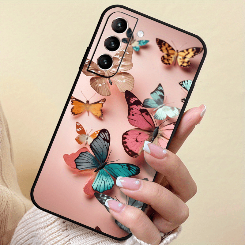 Butterfly Pattern Soft Matte Tpu Case for Samsung Galaxy Series - Shockproof & Scratch-Resistant Cover, Compatible with S10/S20/S21/S22/S23/S24, Note 10/20, A & More