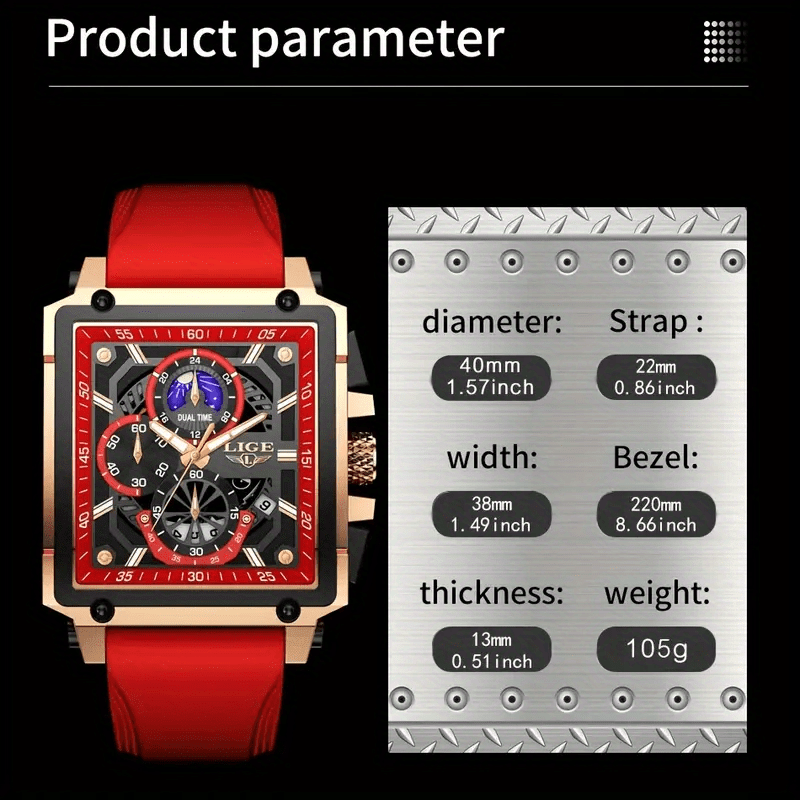 LIGE Men Watch Top Brand Luxury Waterproof Quartz Square Wrist Watches for Men/ Women Watch Date Sports Silicone Clock Male