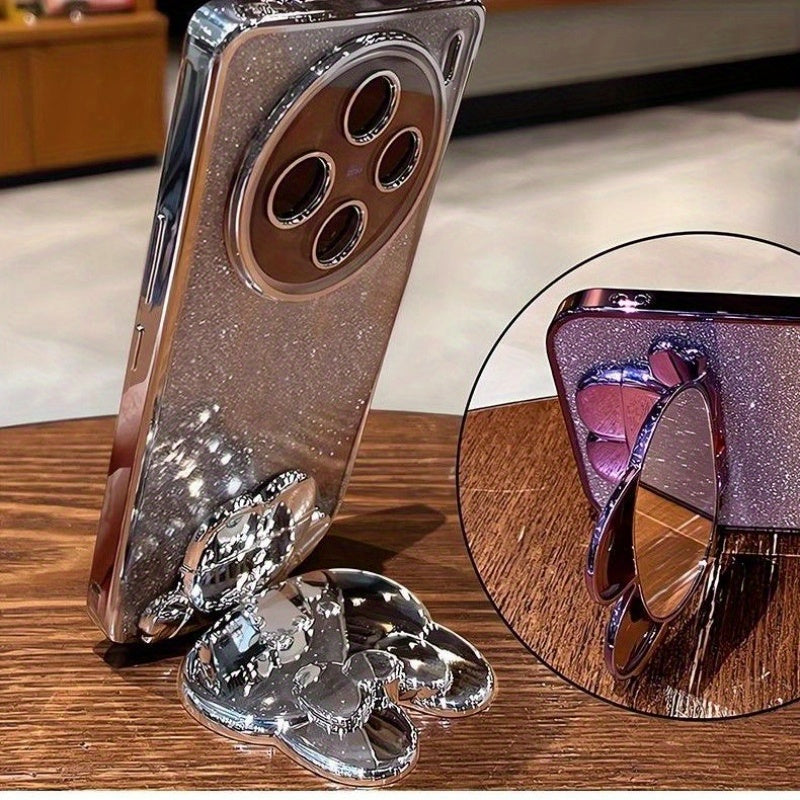 For Huawei P30Lite /P30 Pro /Y7(2019) /Y9 (2019) Wearing a bracelet Luxury Gradient Glitter Makeup Mirror Rabbit Folding Stand Soft Silicone Back Cover