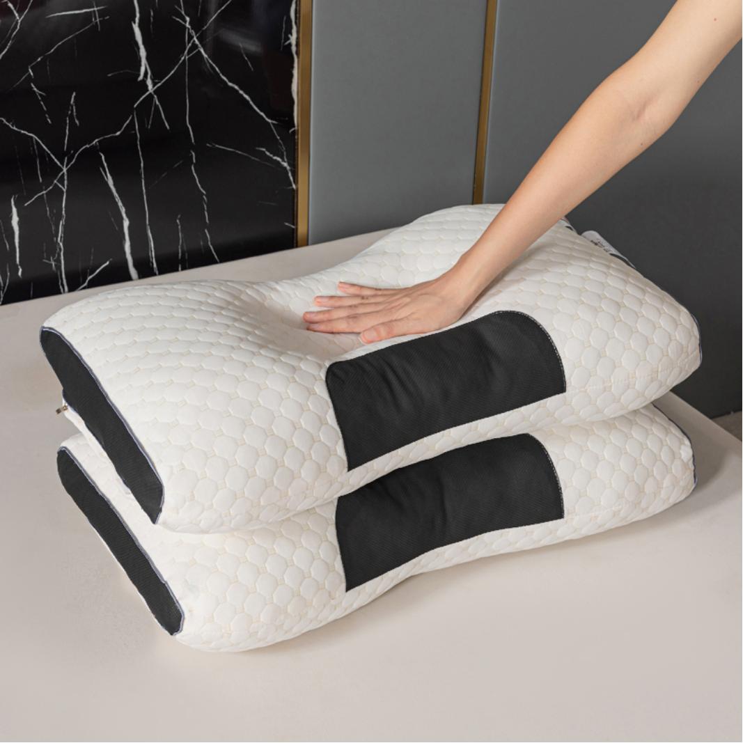 1pc/2pcs Ultimate Cervical Orthopedic Pillow - Ergonomic Neck Support for Deep Sleep - Side & Back Sleeper Friendly - Enjoy Soothing Home Massages - Durable, Machine-Washable Pillow Core,All-Season Comfort