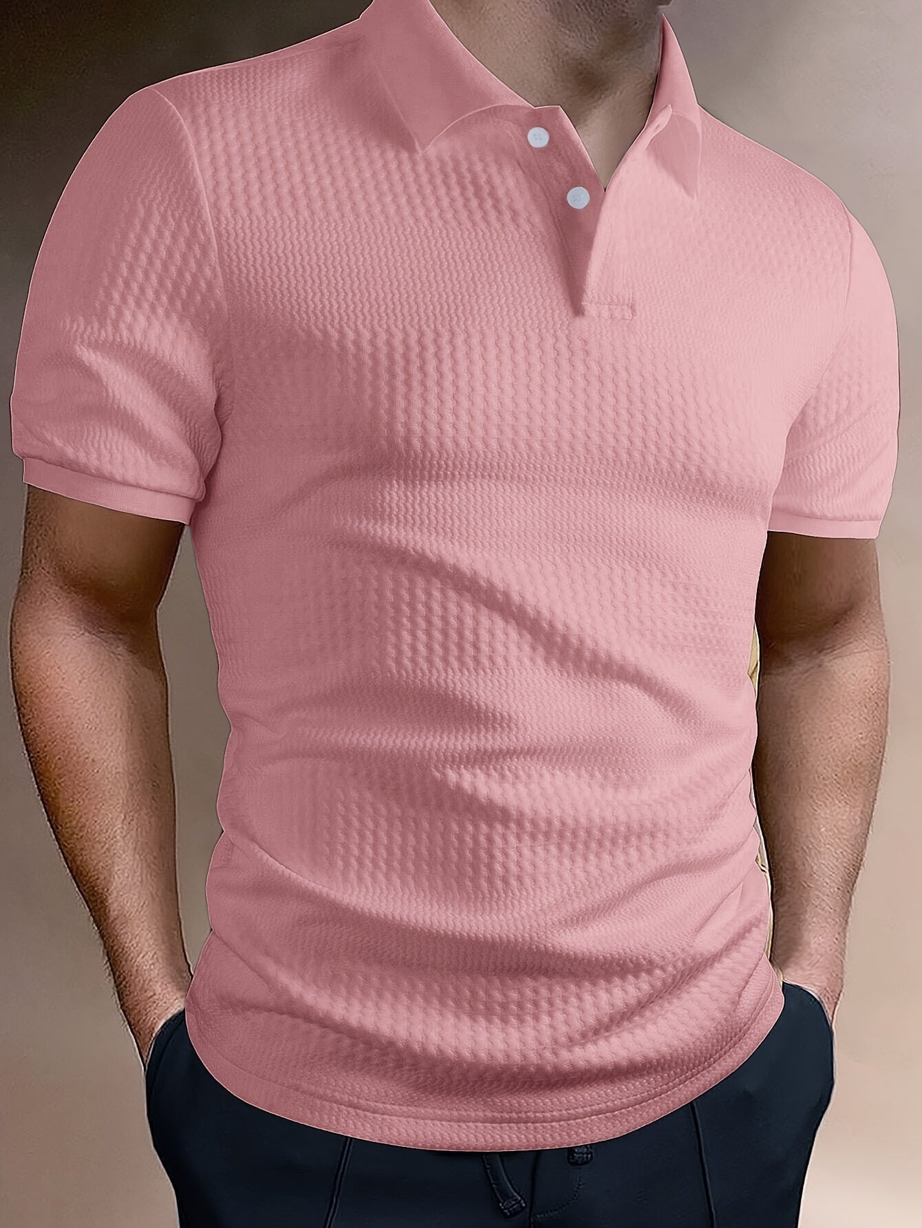 Men's Solid Short Sleeve Golf T-shirt For Summer Outdoor Business