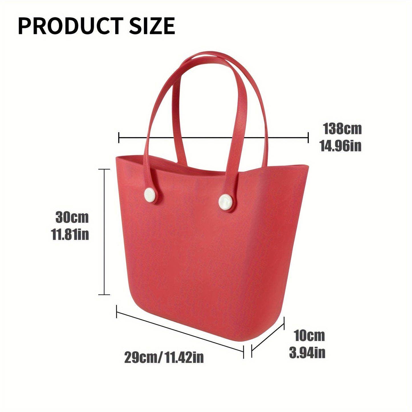 Waterproof EVA Tote Bag, Large Capacity Beach Bag, Women's Casual Handbag & Shoulder Bag For Travel