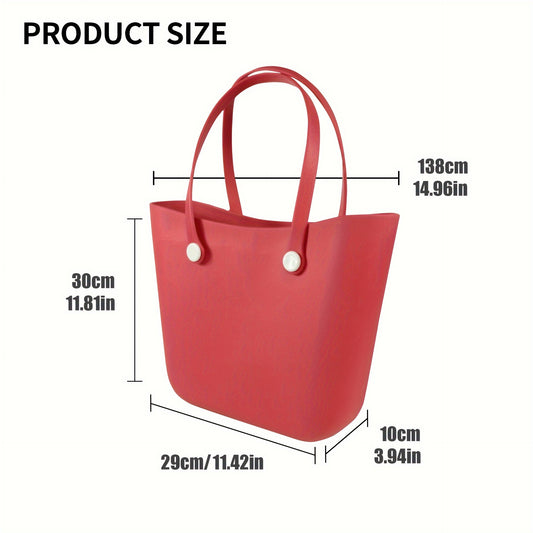 Waterproof EVA Tote Bag, Large Capacity Beach Bag, Women's Casual Handbag & Shoulder Bag For Travel