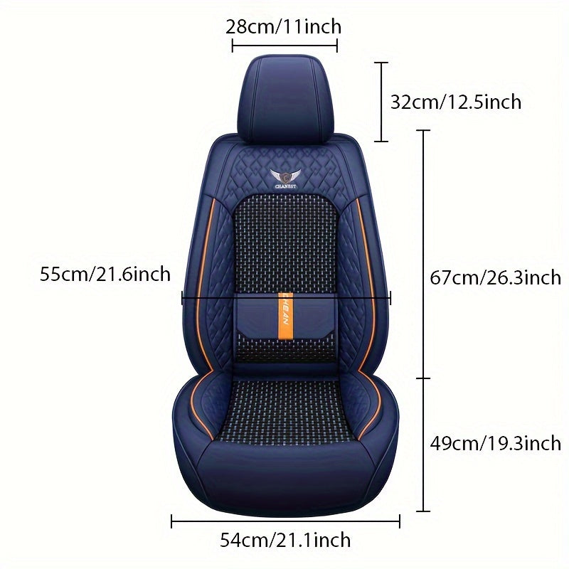 5 Seat Car Cushion Four Seasons Universal Seat Cover, Fully Surrounded By High-grade Ice Silk Seat Cushion, Special Breathable Seat Cover