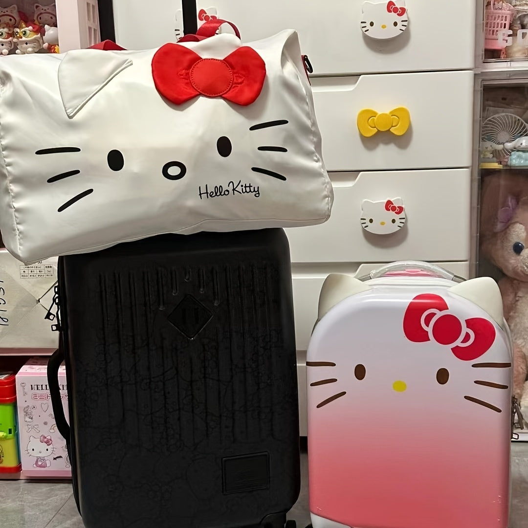 Hello Kitty Travel Bag, Large Capacity, Ethnic Style, Handbag, Crossbody, Luggage, Gym & Clothes Storage Tote