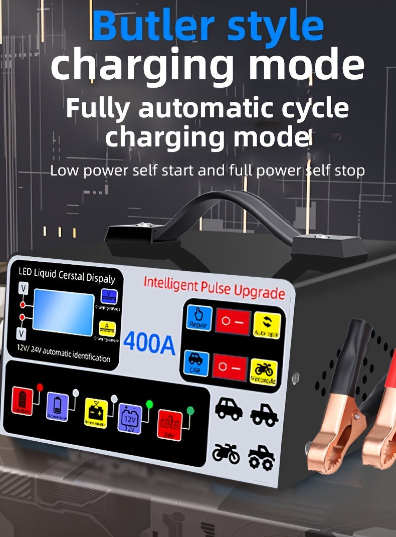 Automotive Battery Charger 12V24V V Motorcycle Battery Pure Copper Intelligent Repair Automatic Charger