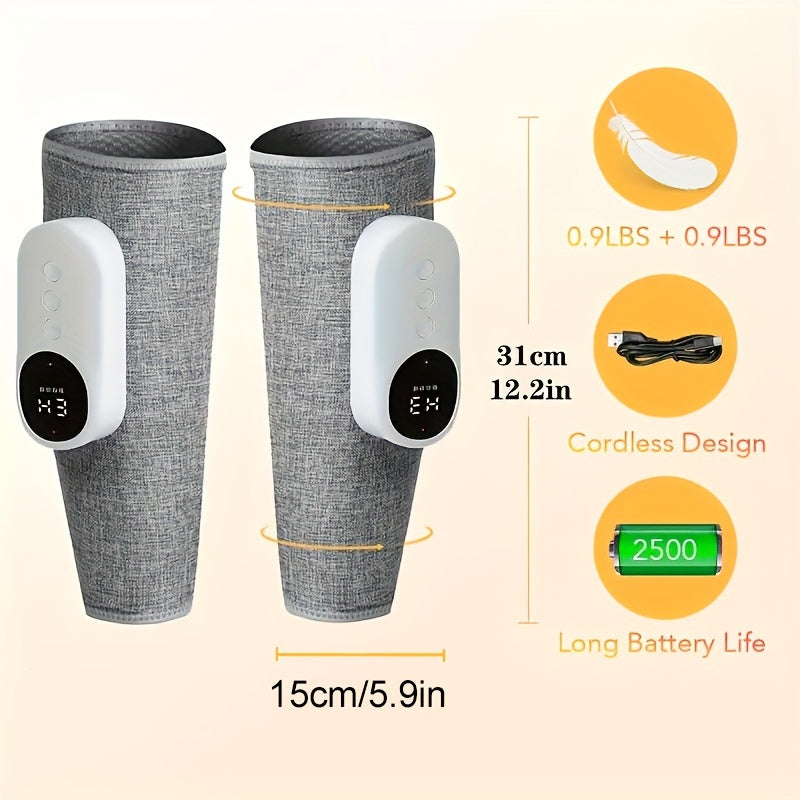 1pcs/2pcs leg massager for circular calf press, air compression massager, leg massager with heat, 3 intensities, 3 heat levels, easy to use, for feet, legs, thighs and knees, cordless leg massager.