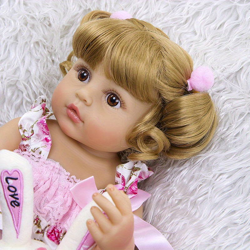 20inch/50cm Reborn Baby Doll, Lifelike Soft Touch Blond Hair Princess Girl Advanced Painted Full Vinly Baby Dolls, Handpainted Art Doll For Child, As Halloween, Chrismas Gift