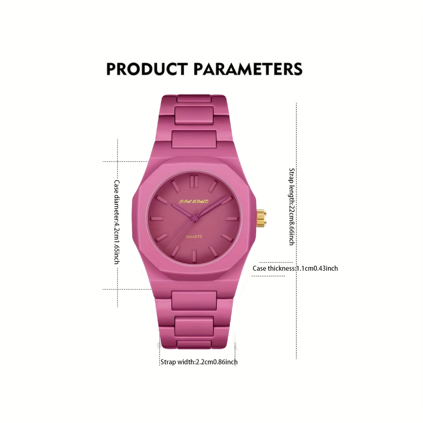 Fashionable Quartz Wrist Watch for Women - 1pcs, Zinc Alloy Band, Electronic Drive, Pointer Display, Non-Rechargeable Battery - Elegant Pink Summer Style