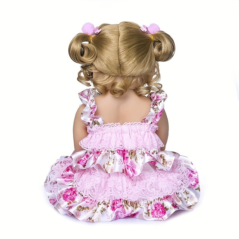 20inch/50cm Reborn Baby Doll, Lifelike Soft Touch Blond Hair Princess Girl Advanced Painted Full Vinly Baby Dolls, Handpainted Art Doll For Child, As Halloween, Chrismas Gift