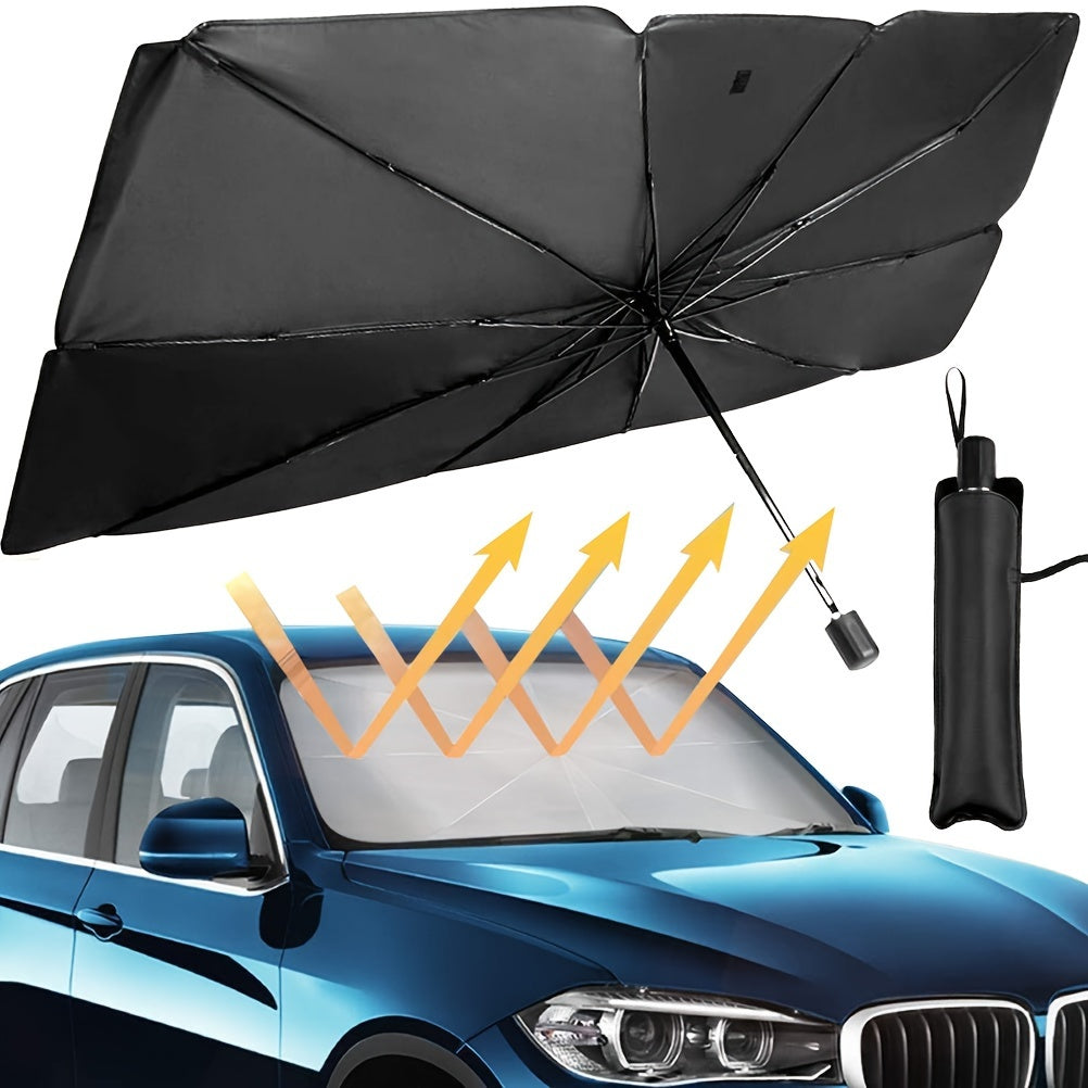 Premium Foldable Car Windshield Sunshade - Ultra-Portable & Effective Sun Protection - Blocks UV Rays, Keeps Interior Cool - Perfect for Travel!