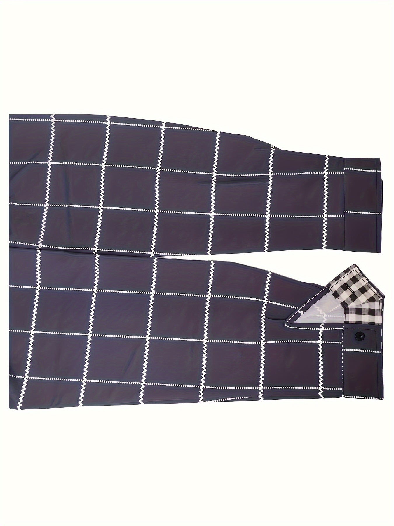 Men's Plaid Lapel Collar Design Dress Shirts, Long Sleeve Casual Button Up Shirt For Formal Occasions