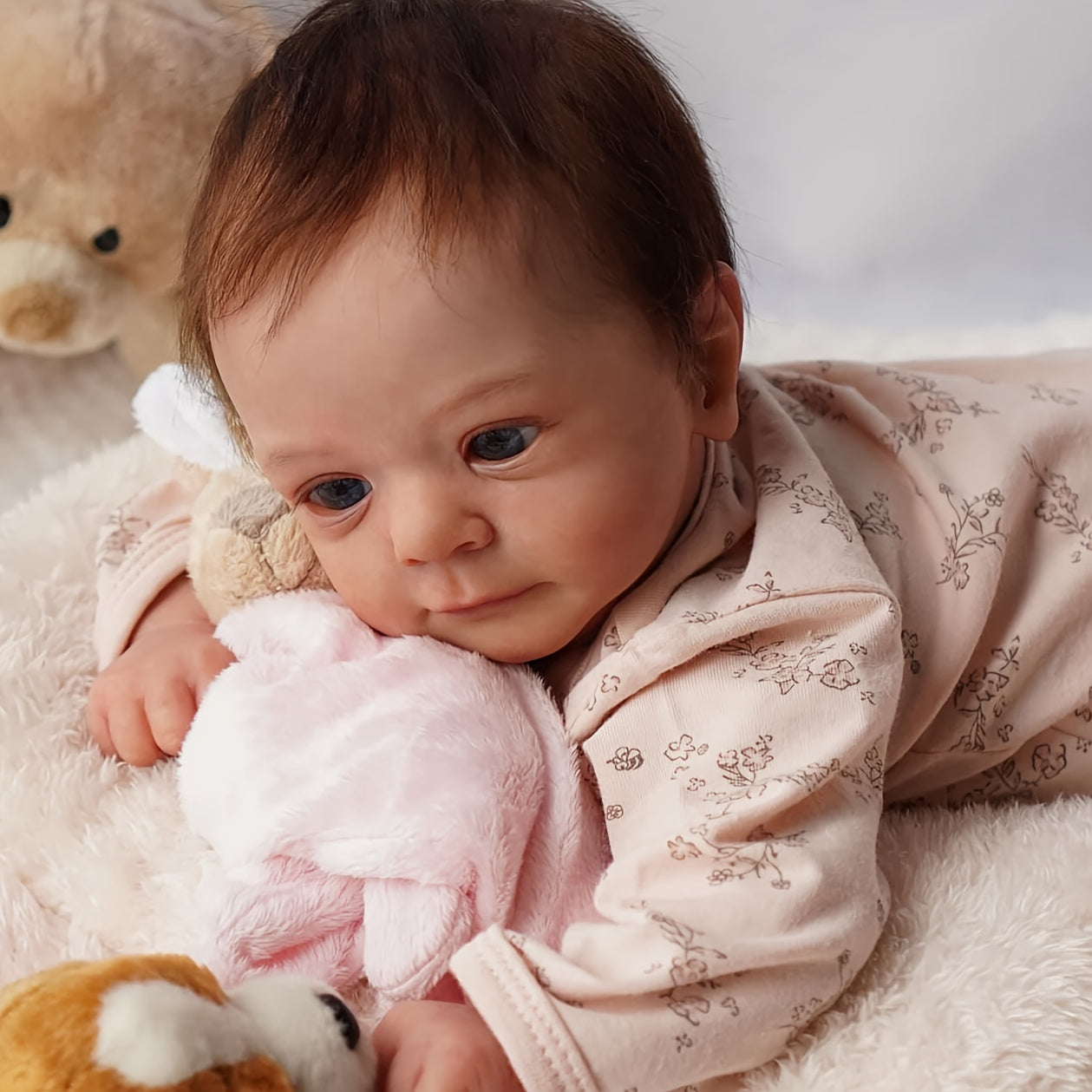 Handcrafted 16" Reborn Youngsters Doll - Realistic Soft Body with Hand-Rooted Brown Hair & Painted Veins, Includes Birth Certificate - Perfect Christmas Gift for Youngsters