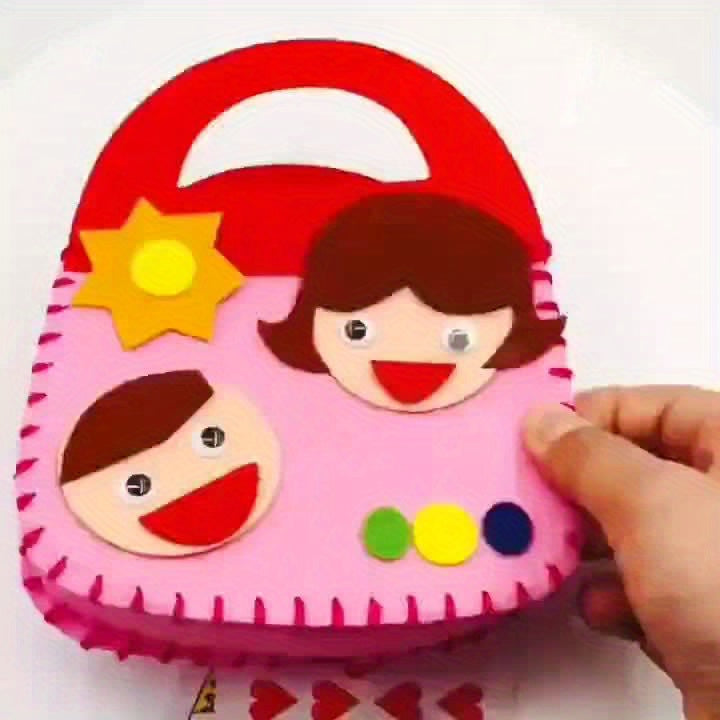 Handbag DIY Handmade Bag Cartoon 3D Pasting Production Handmade Sewn Bag Travel Handbag