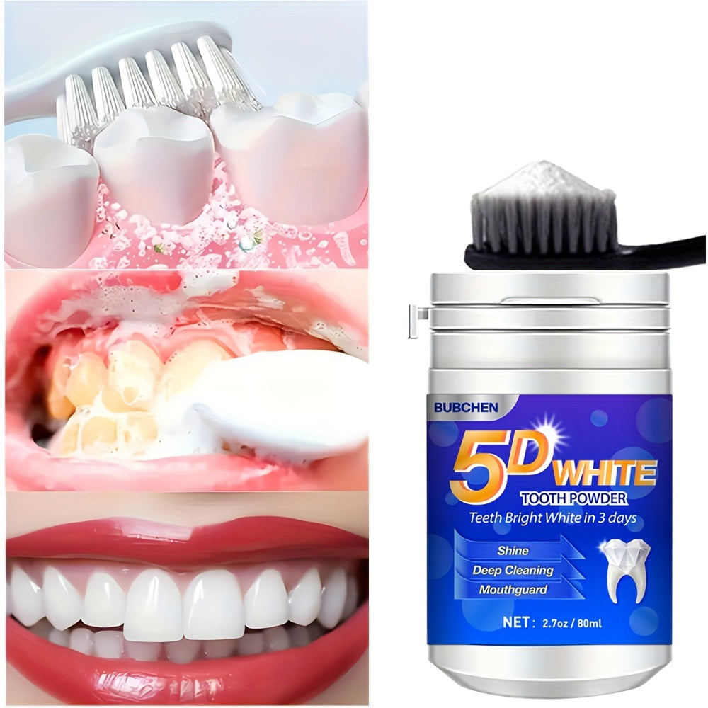 5D White Tooth Powder, Tooth Deep Cleaning Powder, Fresh Breath, Ideal For Oral Health & Hygiene Gift For Women Men