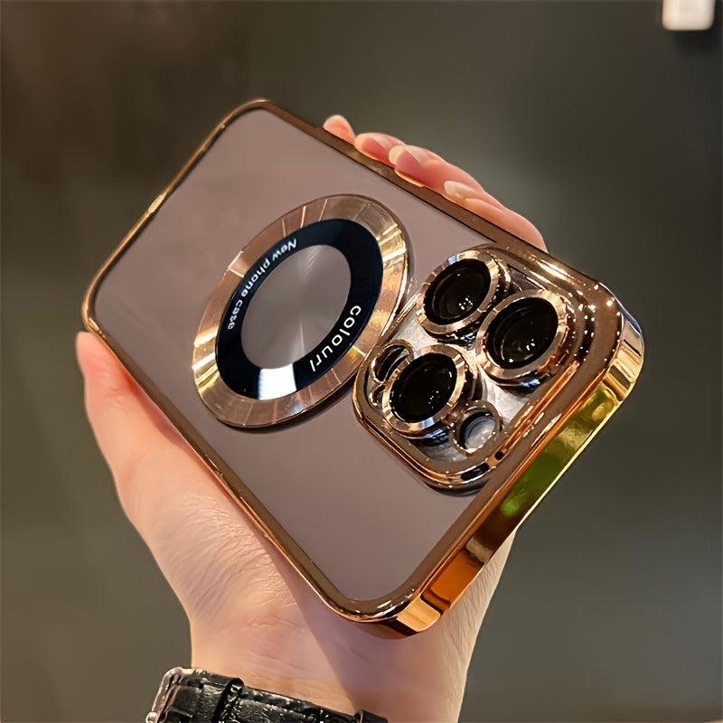 Luxury Clear Magnetic Wireless Charging Phone Case for Iphone 16 15 14 13 12 11 Pro Max Plus 16Pro 15Pro Cases with Lens Protector Shockprroof Transparent Soft Cover