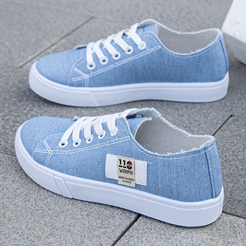 Women's Classic Canvas Shoes, Casual Lace Up Outdoor Shoes, Comfortable Low Top Sneakers