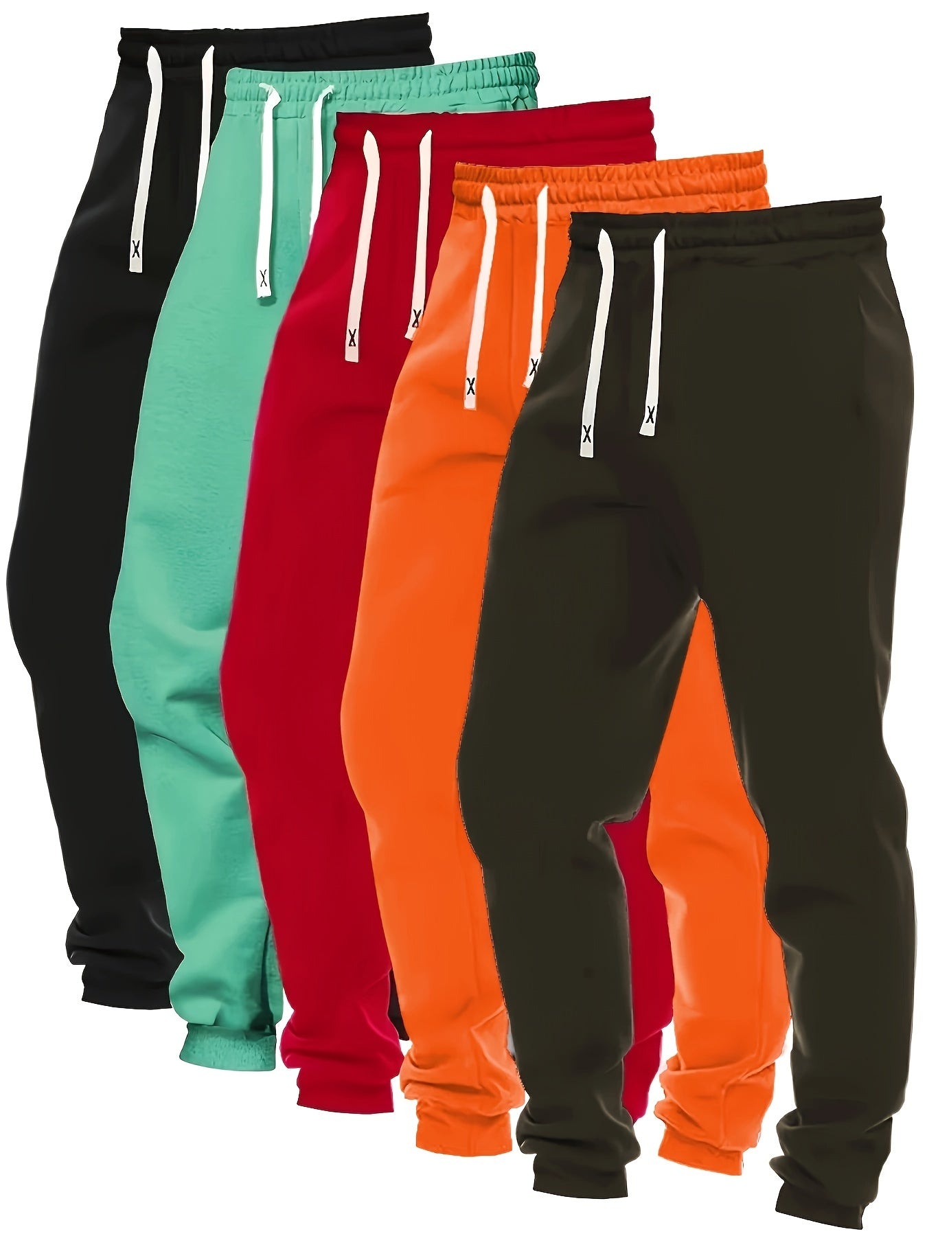 Five Pack Women's Loose Fit Joggers For Fall And Winter, Drawstring Waist, Women's Activewear