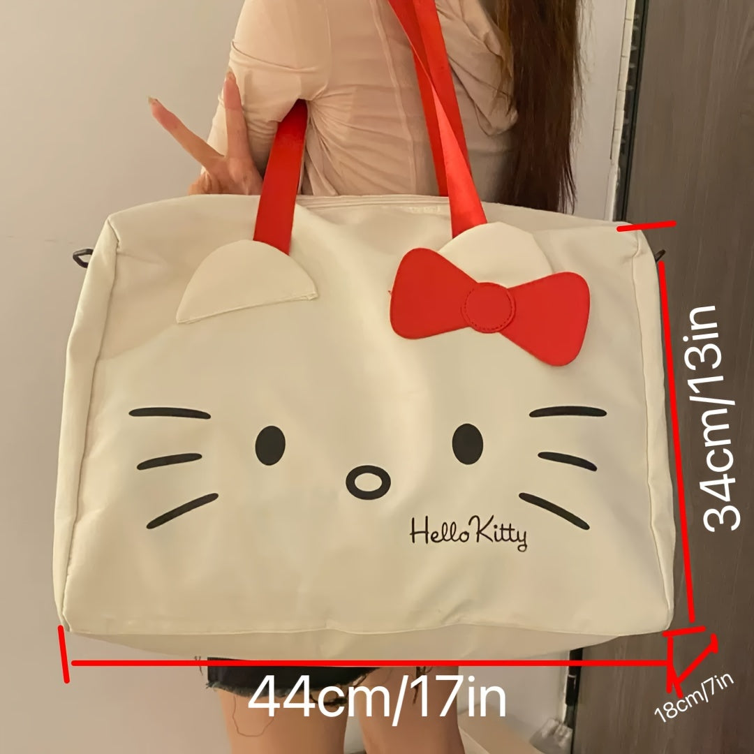 Hello Kitty Travel Bag, Large Capacity, Ethnic Style, Handbag, Crossbody, Luggage, Gym & Clothes Storage Tote