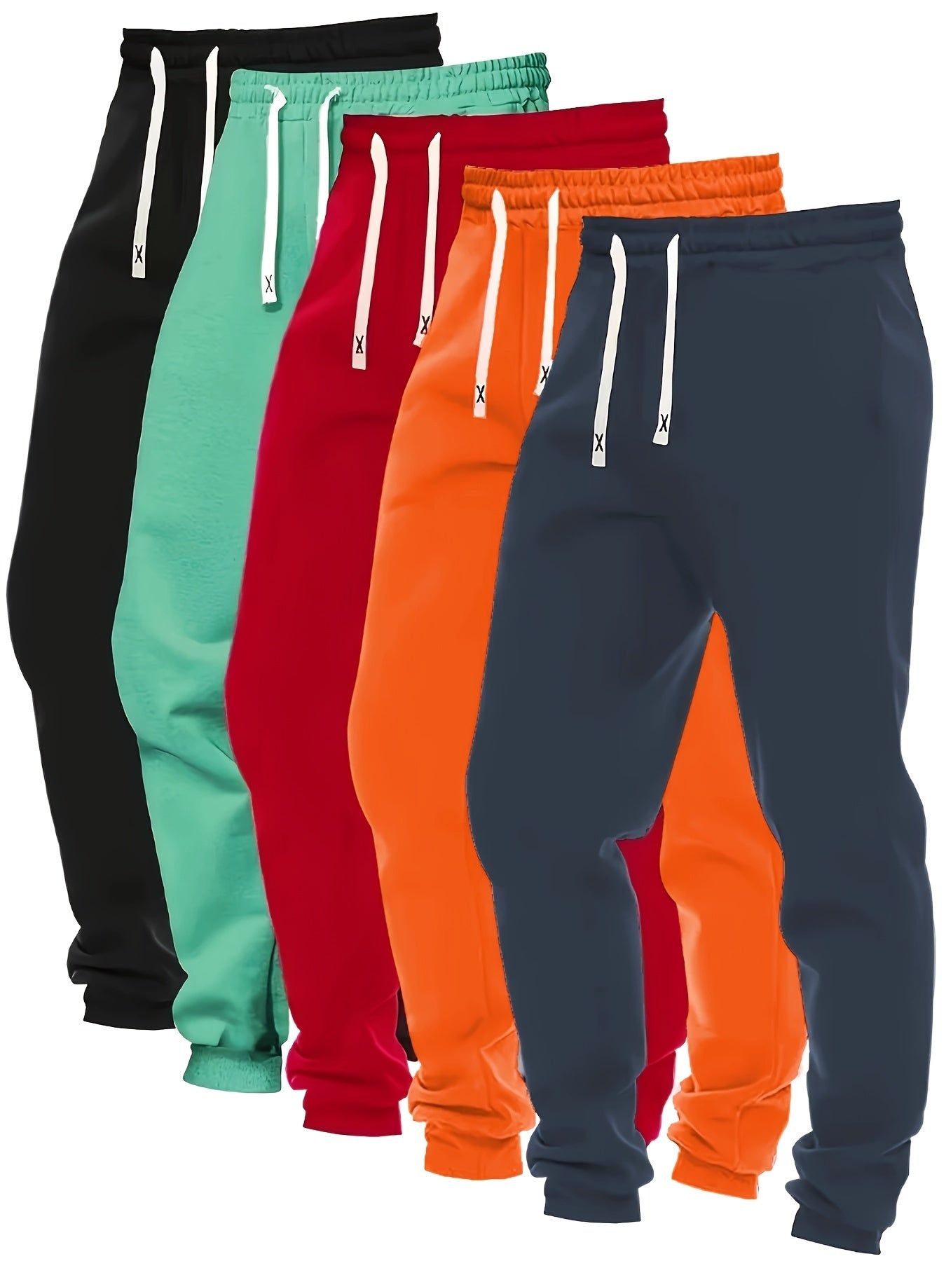 Five Pack Women's Loose Fit Joggers For Fall And Winter, Drawstring Waist, Women's Activewear