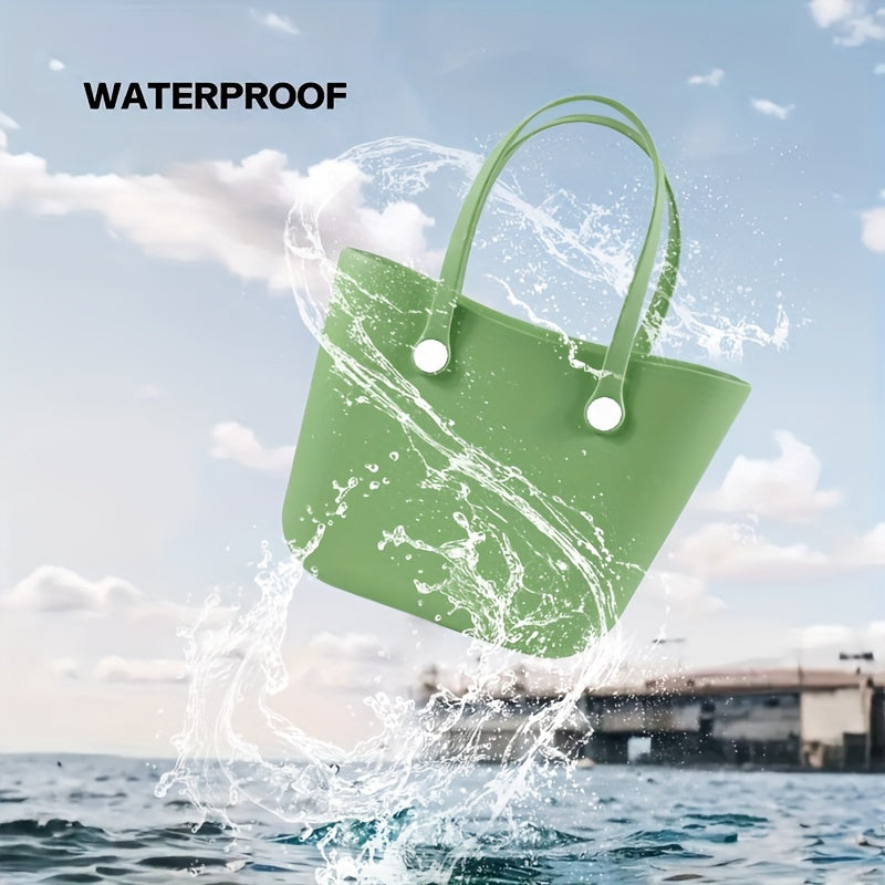 Waterproof EVA Tote Bag, Large Capacity Beach Bag, Women's Casual Handbag & Shoulder Bag For Travel