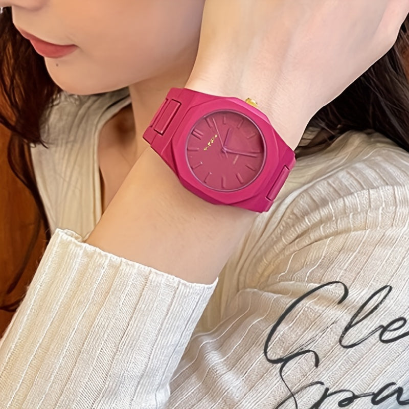 Fashionable Quartz Wrist Watch for Women - 1pcs, Zinc Alloy Band, Electronic Drive, Pointer Display, Non-Rechargeable Battery - Elegant Pink Summer Style