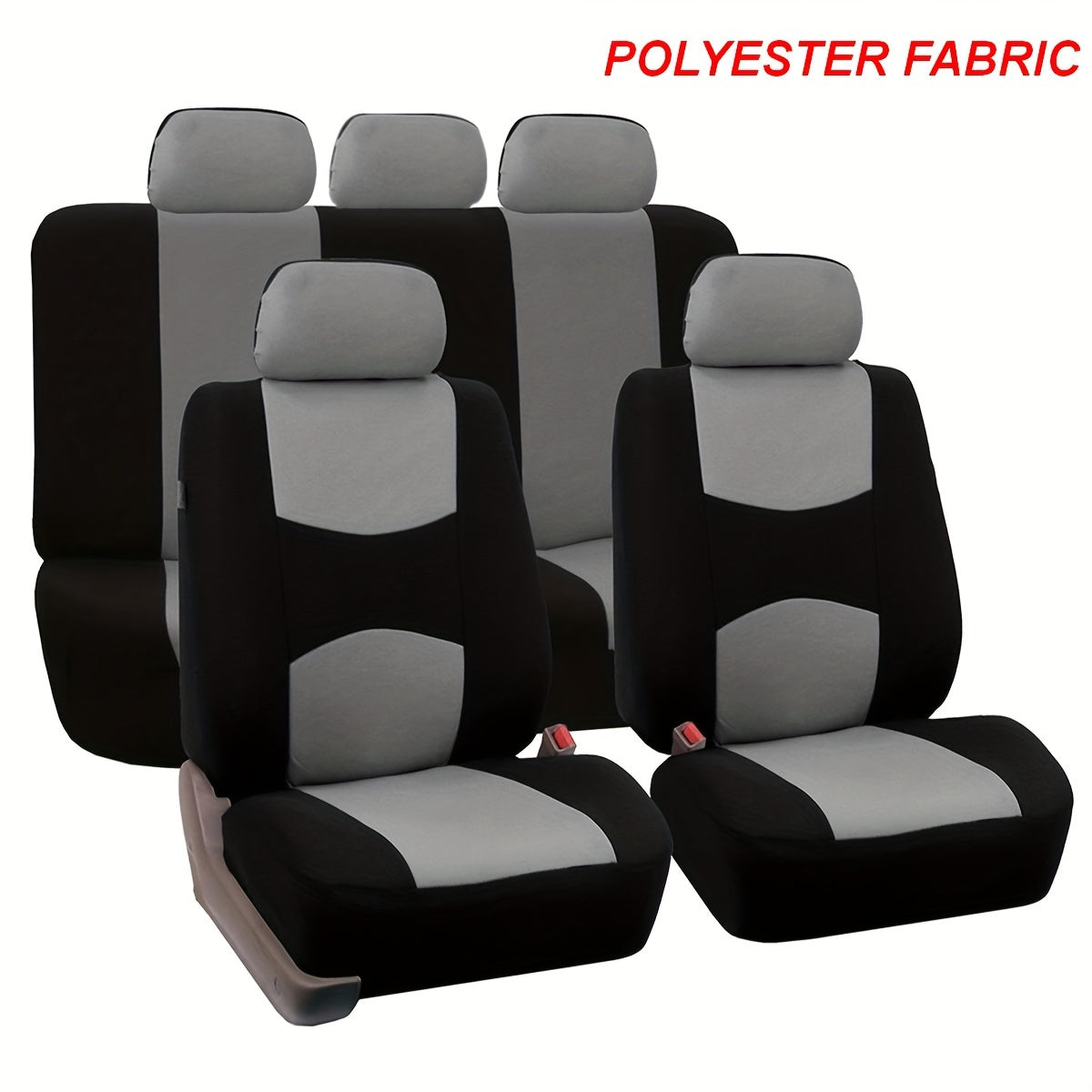 Stylish 5-Seat Comfort-Fit Car Seat Covers - Durable, Easy-to-Clean Polyester Protection for Vehicles