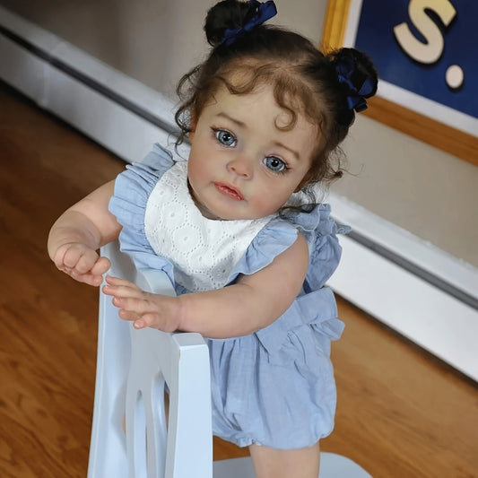 22 Inch/55 Cm Realistic High-Color Reborn Baby Cute Soft Silicone Girl Doll Princess Doll Simulated Skin Visible Vein Fashion Companionship Gift Birthday Gift Halloween Gift Christmas Gift