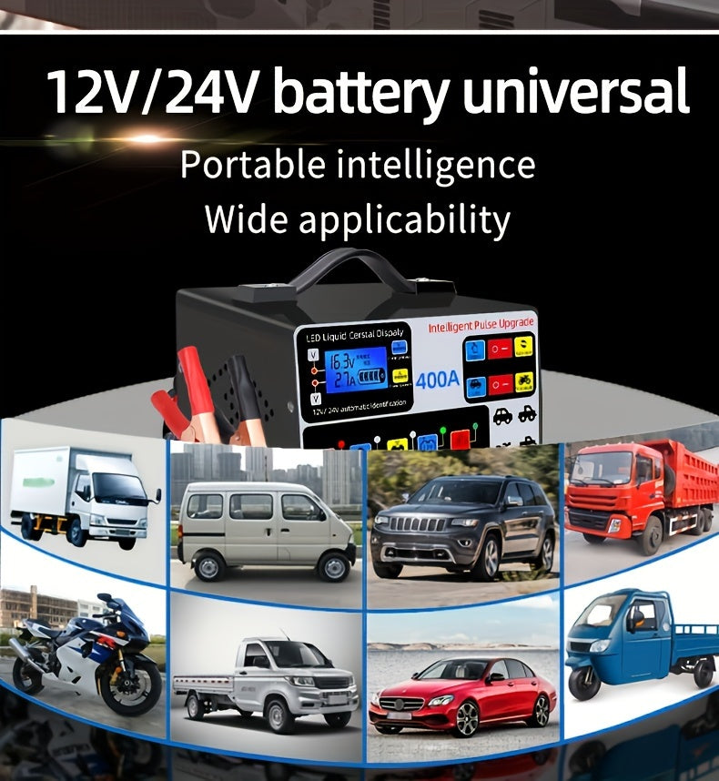 Automotive Battery Charger 12V24V V Motorcycle Battery Pure Copper Intelligent Repair Automatic Charger