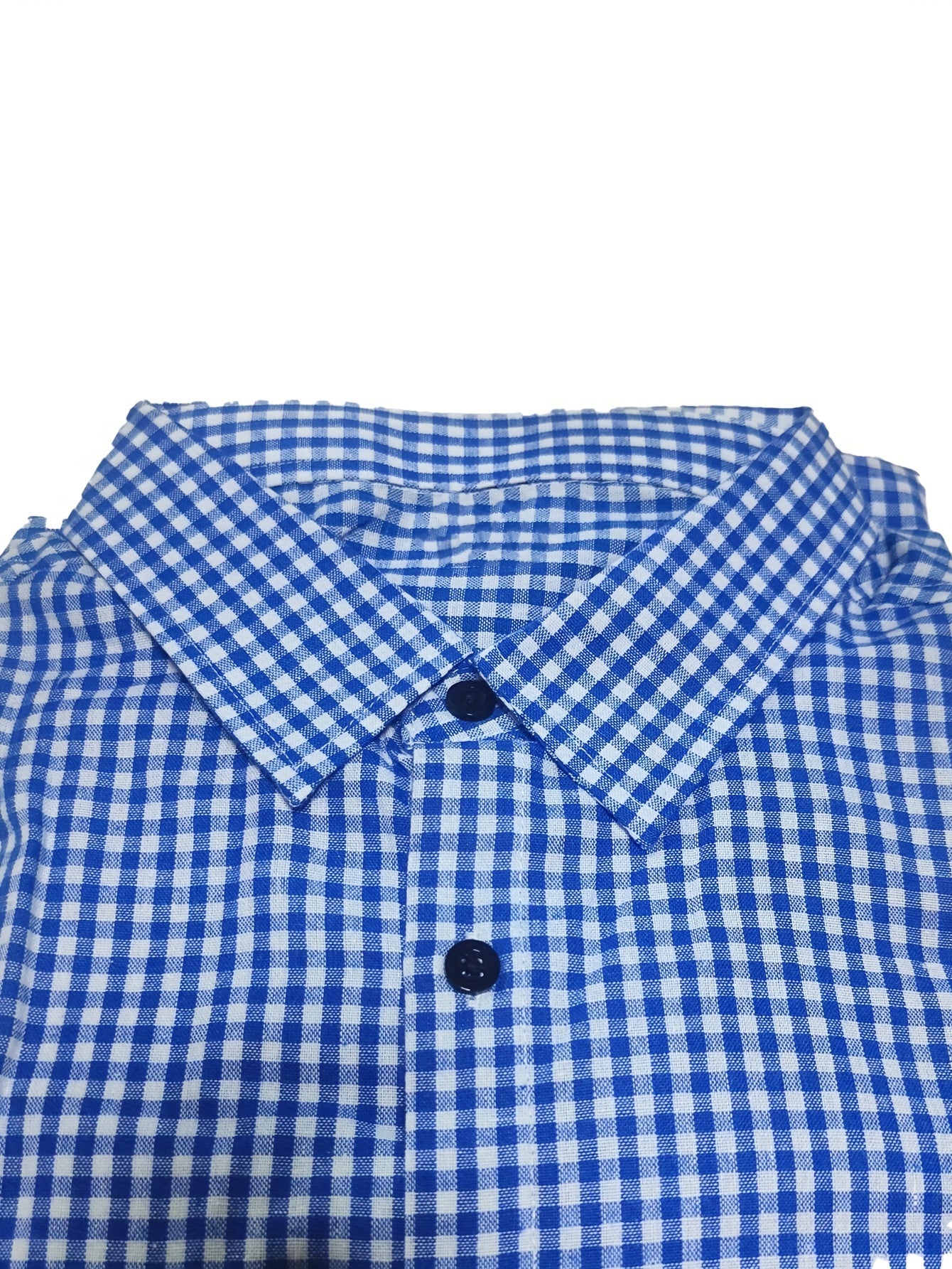 Men's Casual Plaid Long Sleeve Shirt, Polyester Button-Down Regular Fit