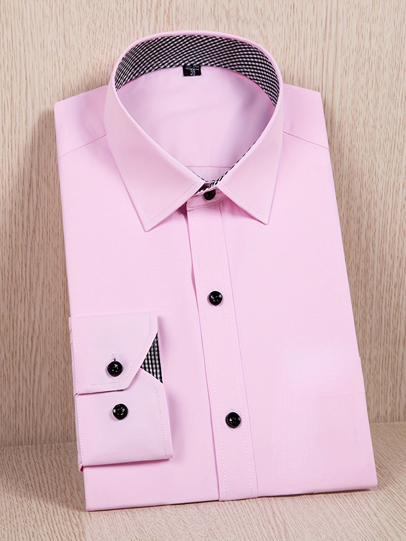 Men's Casual Button Up Lapel Collar Shirt In Solid Color, Men's Classic Long Sleeve Shirt For Office And Business