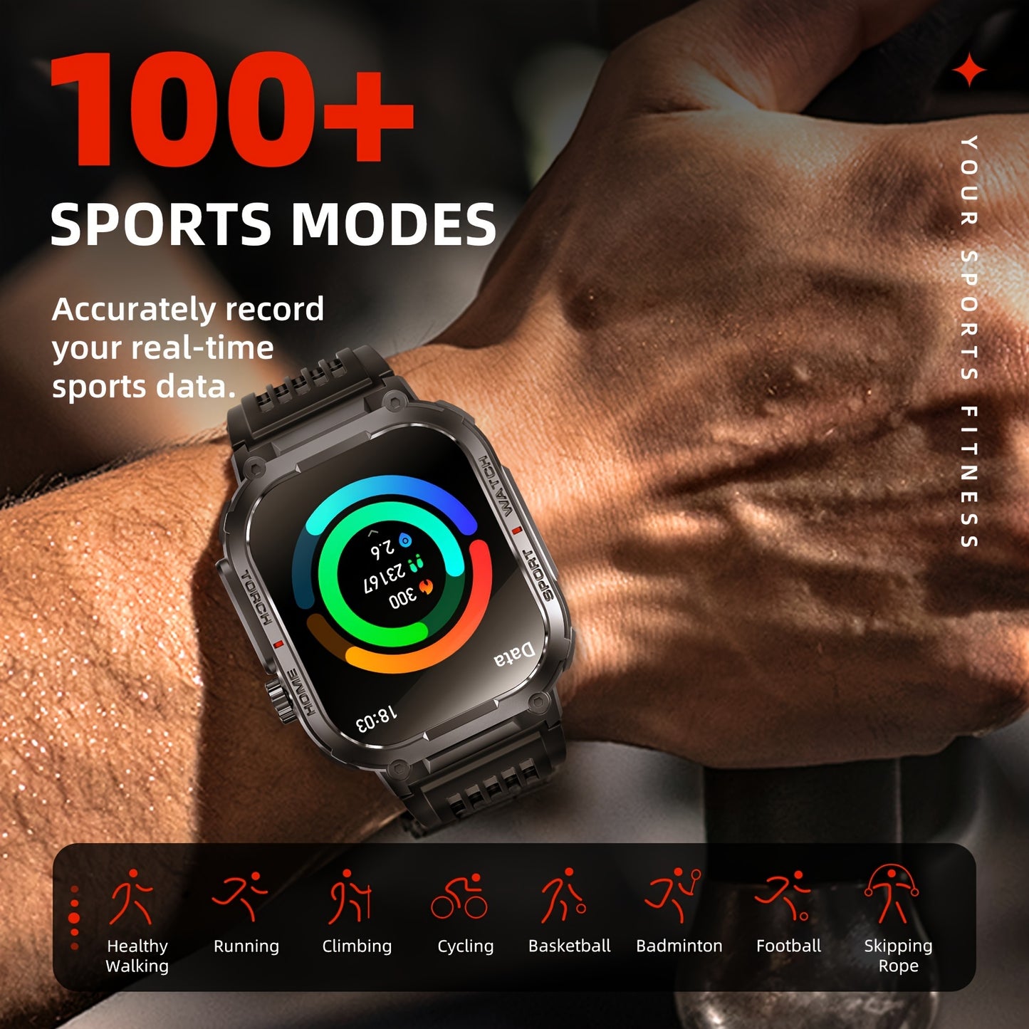 Smart Watches For Men Women(Answer/Maker Calls), 100+ Sport Modes Fitness Tracker With IP68 Waterproof Sleep Monitor Activity Tracker And Sport Watch For Android IOS