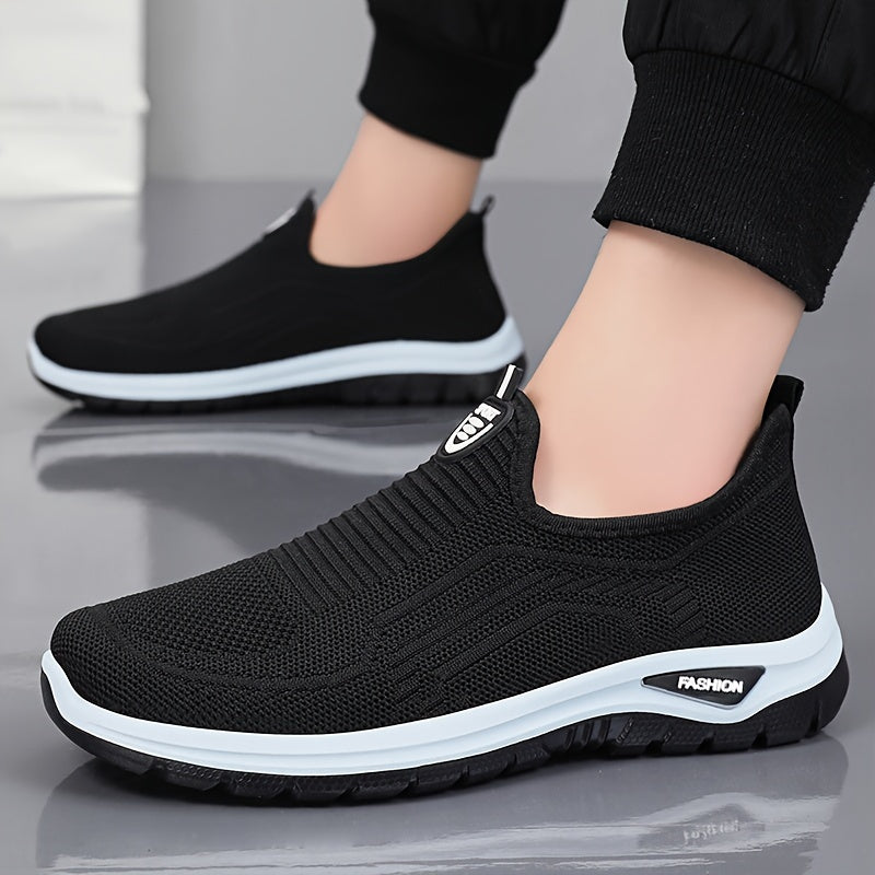 Durable Summer Woven Casual Shoes With Comfy Soft Sole, Slip On Walking Shoes For Men's Outdoor Park Workout Camping