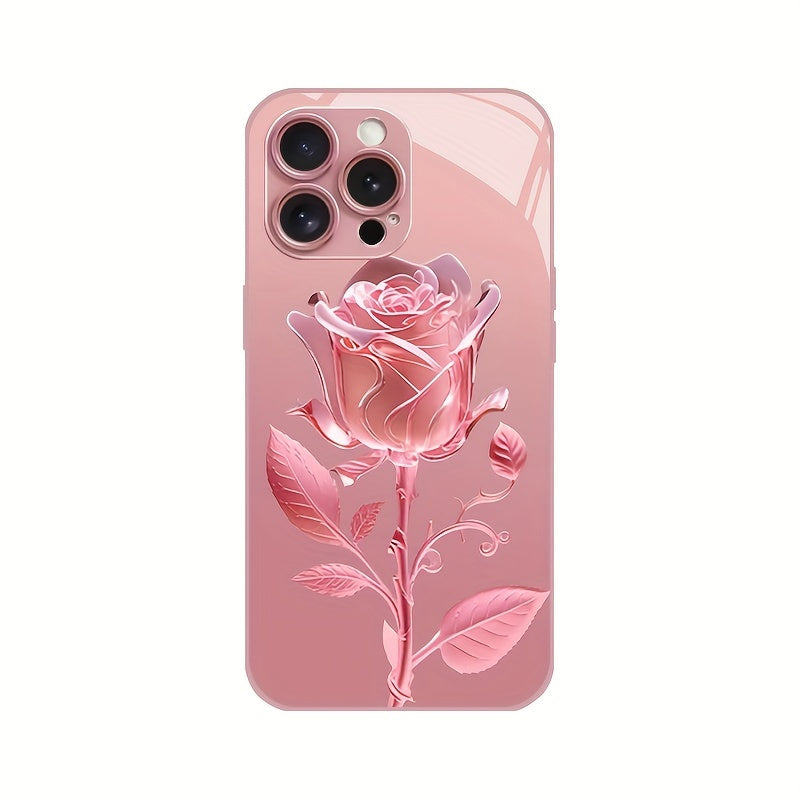 Creative and Flower Design for iPhone 15/14/13/12/11/xsm/xr/xs/x/7 Mobile Phone Case with Straight Edge, Full Protection, Luxury Design, Anti-fall Protection