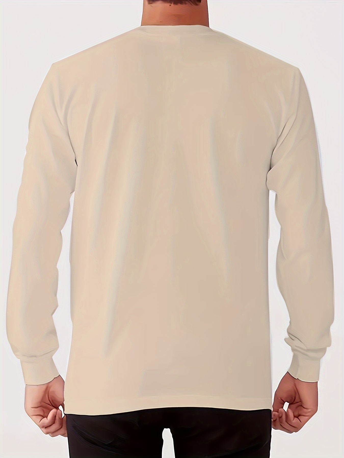 Men's Thermal Long Sleeve Shirt - Letter Print, Stretchy & Breathable Polyester Blend, Perfect For Outdoor Activities & Casual Wear