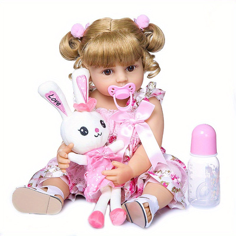 20inch/50cm Reborn Baby Doll, Lifelike Soft Touch Blond Hair Princess Girl Advanced Painted Full Vinly Baby Dolls, Handpainted Art Doll For Child, As Halloween, Chrismas Gift