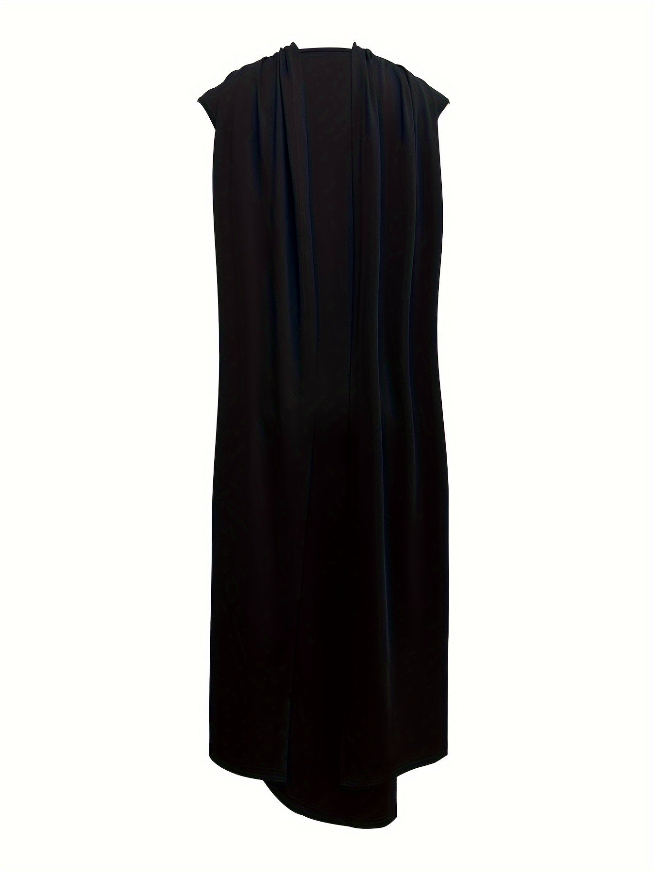 Long Sleeveless Polyester Spandex Evening Gown With Zipper Closure, Elegant Design, Suitable For Women