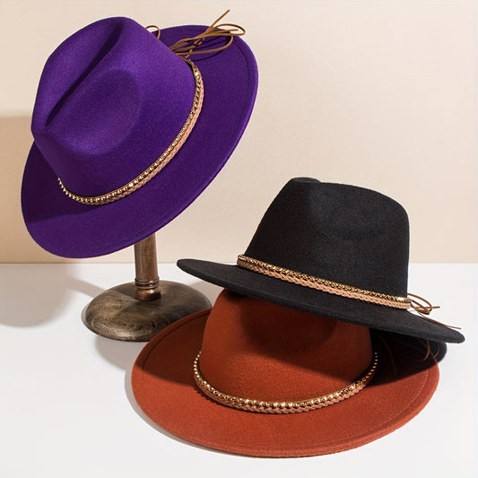 1pc Classic Jazz Hat, Felt Fedoras For Men & Women