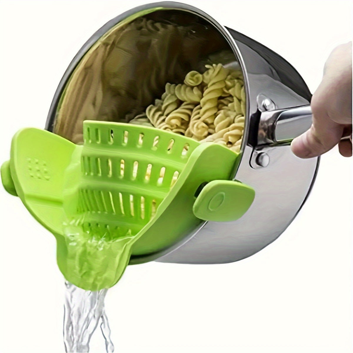 1pc, Strainer, Silicone Pot Strainer, Adjustable Silicone Clip On Strainer For Pots Pans And Bowls, Kitchen Pot Strainer, Hand Held Pot Drainer, Fruit Washing Filter.