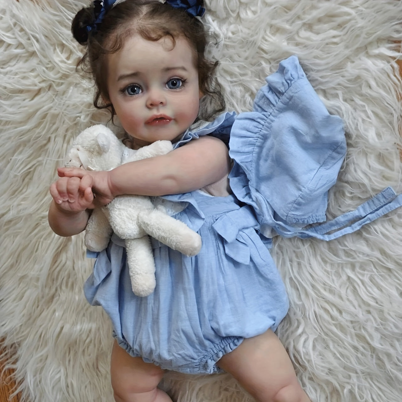 22 Inch/55 Cm Realistic High-Color Reborn Baby Cute Soft Silicone Girl Doll Princess Doll Simulated Skin Visible Vein Fashion Companionship Gift Birthday Gift Halloween Gift Christmas Gift