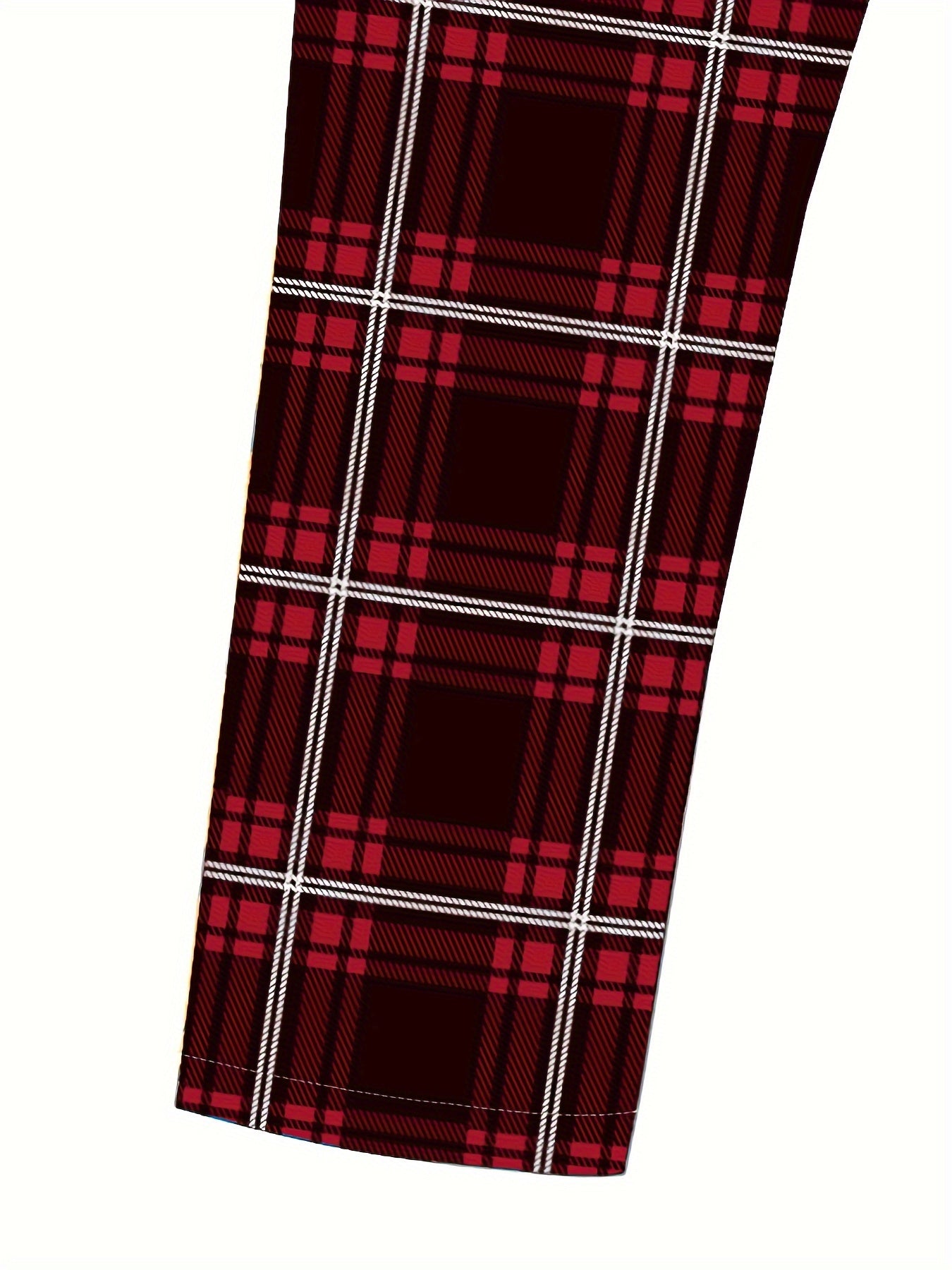 Men's Classic Fashion, Plaid Pattern Slim Fit And Cuffed Dress Pants, Chic Trousers For Business And Formal Occasions