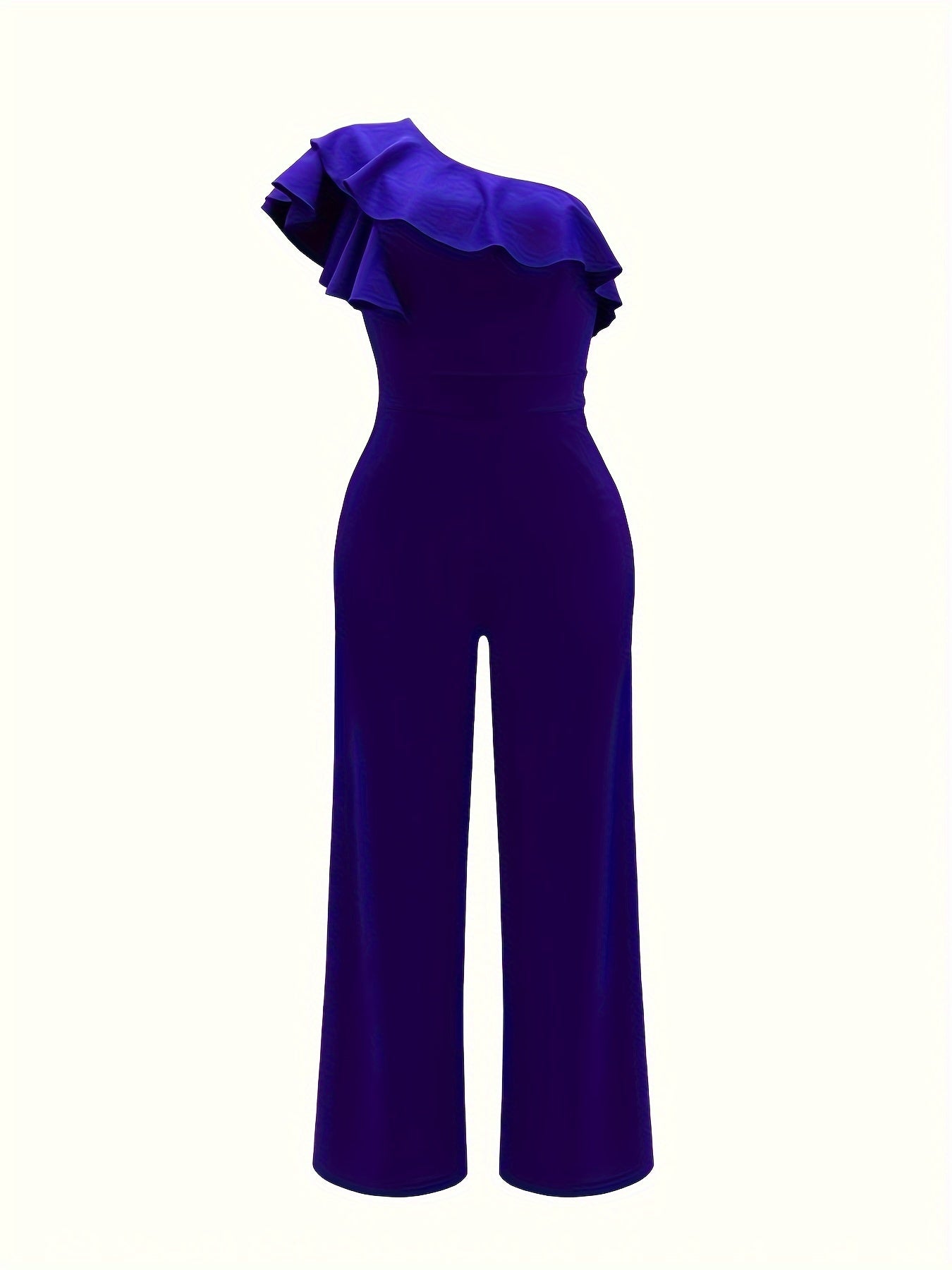 Elegant Ruffle One Shoulder Jumpsuit for Women - Perfect for Spring and Summer Fashion