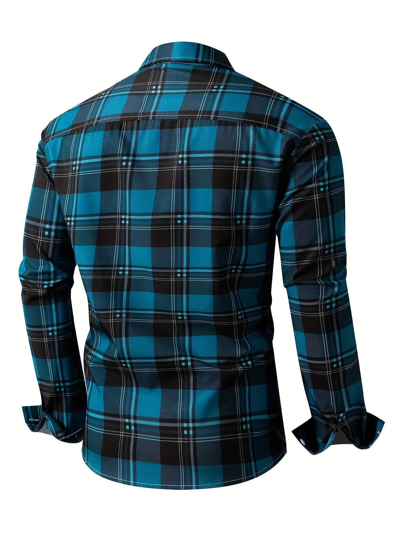 Men's Plaid Long Sleeve Shirt For Winter And Fall, Casual Business Comfy Outdoors Shirt As Gift