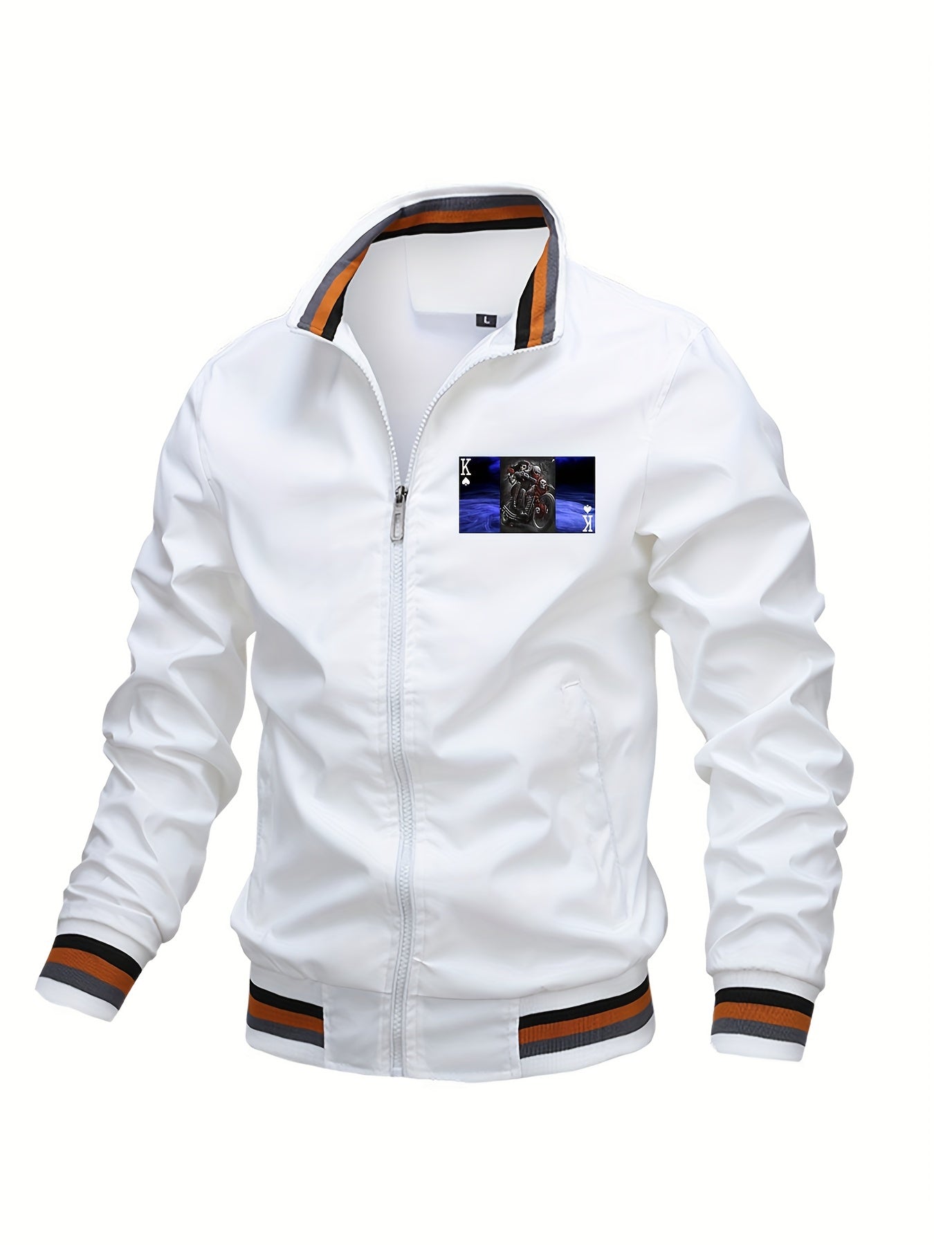 Autumn Winter Men's Casual Stand Collar Zipper Jacket, Outdoor Sports Coat, Water-resistant Windbreaker Jacket