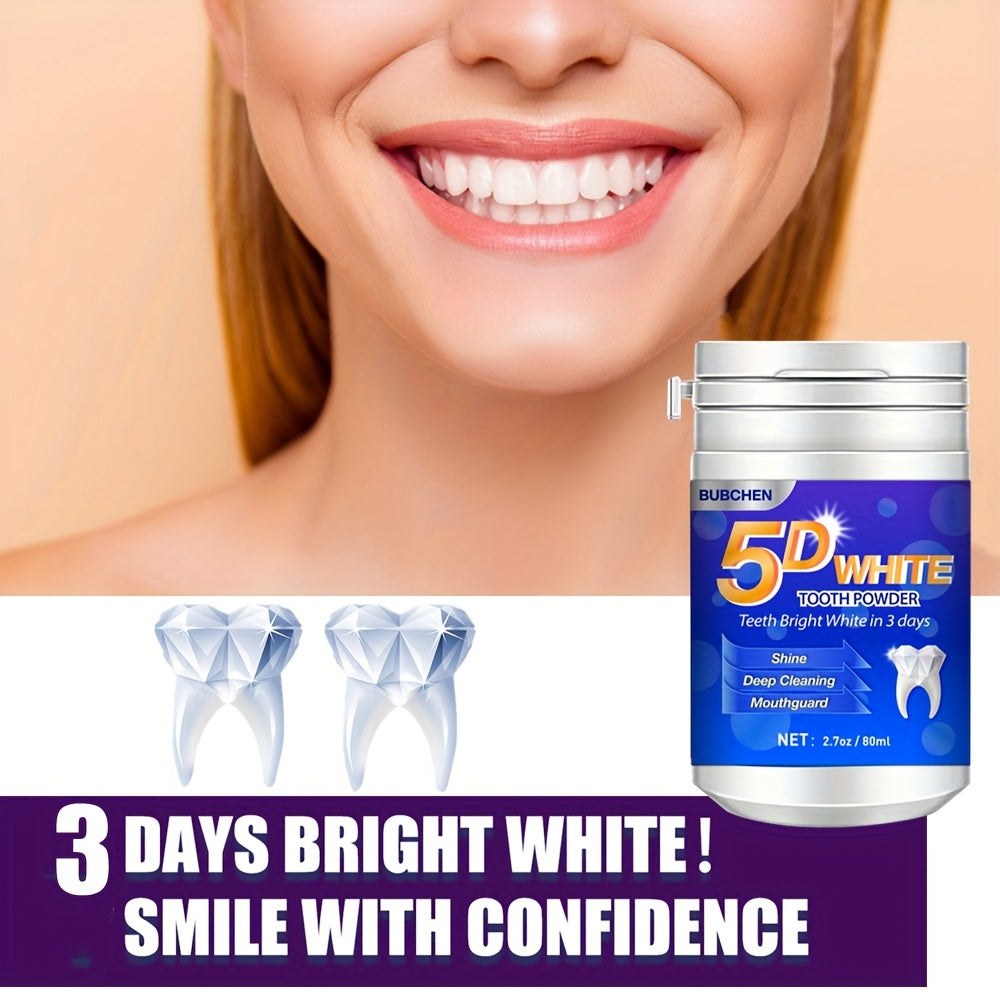 5D White Tooth Powder, Tooth Deep Cleaning Powder, Fresh Breath, Ideal For Oral Health & Hygiene Gift For Women Men