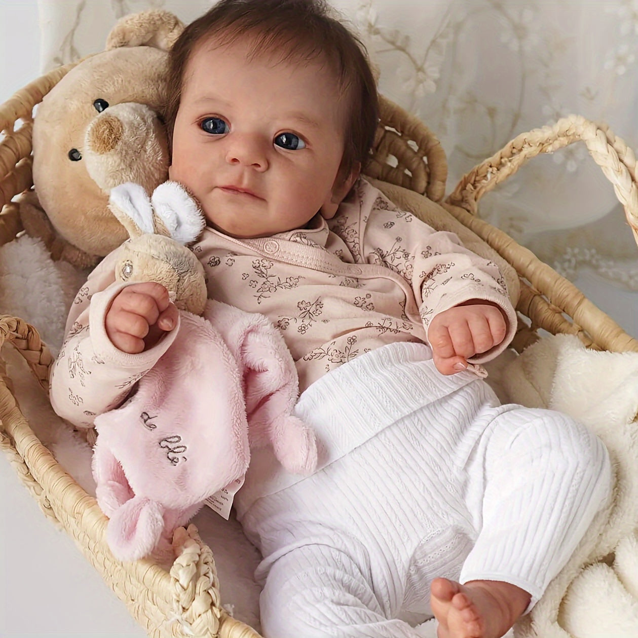 Handcrafted 16" Reborn Youngsters Doll - Realistic Soft Body with Hand-Rooted Brown Hair & Painted Veins, Includes Birth Certificate - Perfect Christmas Gift for Youngsters