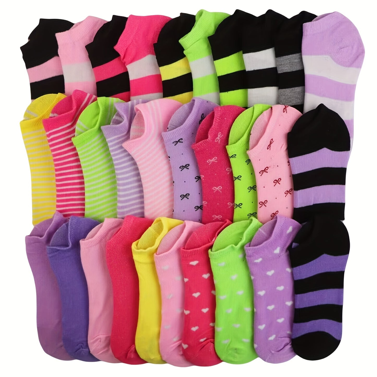 20 Pairs Candy Color Socks, Casual & Breathable Low Cut Ankle Socks, Women's Stockings & Hosiery