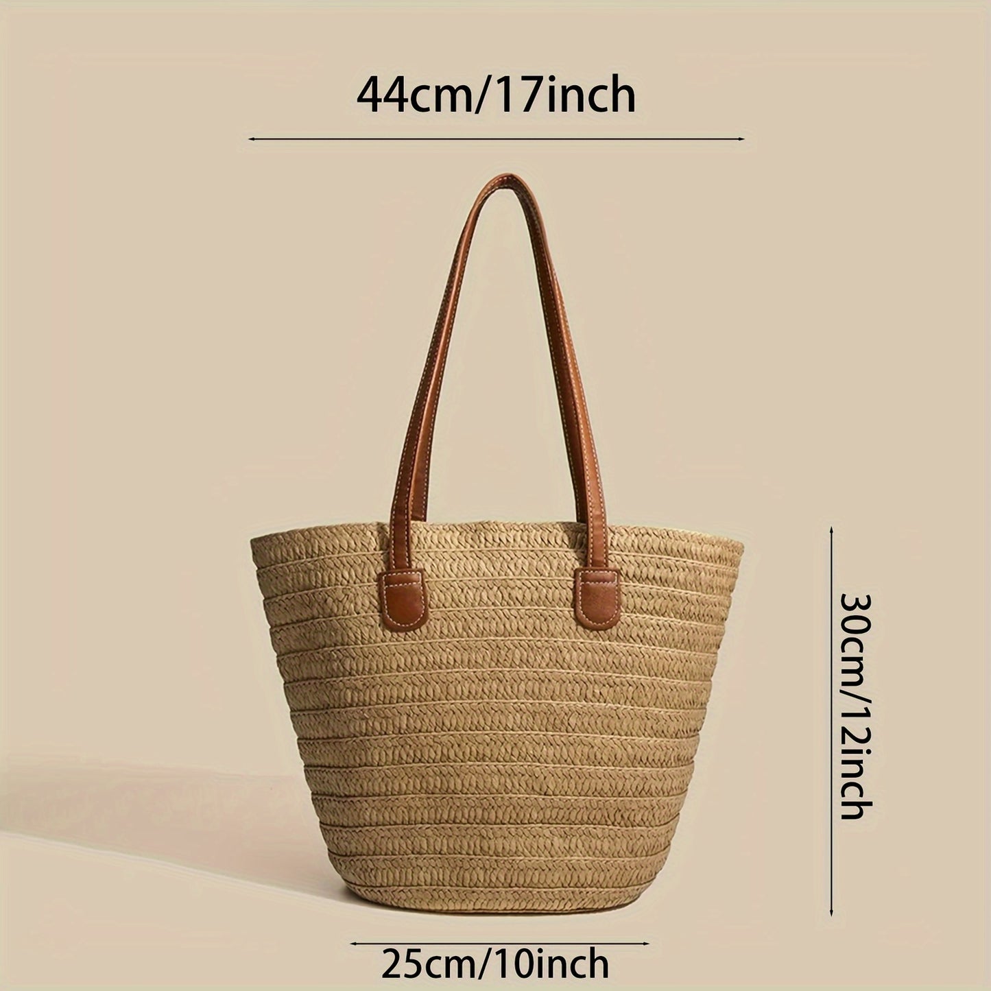 Lightweight Travel Tote Bag With Handles, Large Capacity Beach Bag For Women, Summer Vacation Shoulder Bag