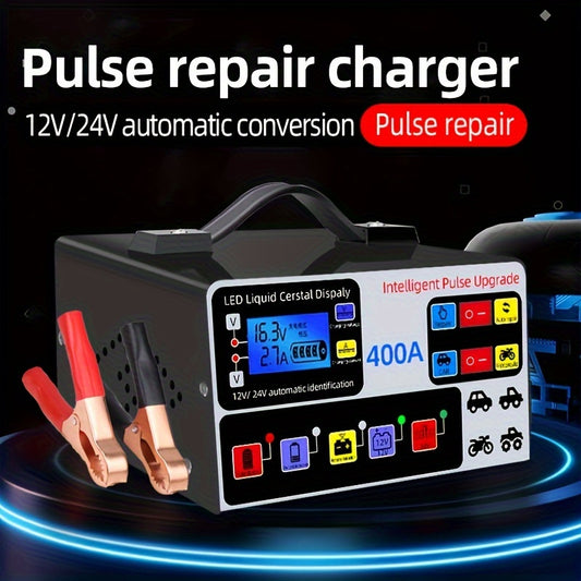 Automotive Battery Charger 12V24V V Motorcycle Battery Pure Copper Intelligent Repair Automatic Charger